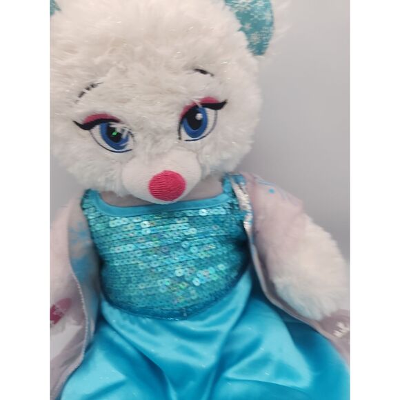 Disney Build A Bear Frozen Elsa Sparkling White Stuffed Animal Doll With Dress - Picture 4 of 6